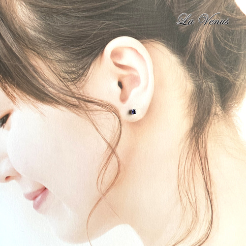 ✴︎静寂の菫色✴︎ つけっぱなしOK 天然 アイオライト 一粒 ピアス