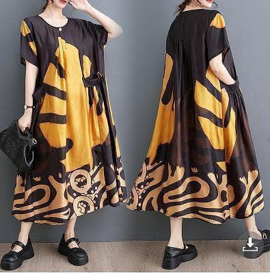 大きいサイズ レディース ワンピース　ロング　春夏 秋 新品 半袖 4,963円