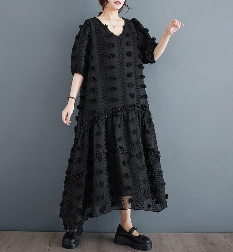 大きいサイズ レディース ロング　ワンピース　春夏 秋 新品 半袖