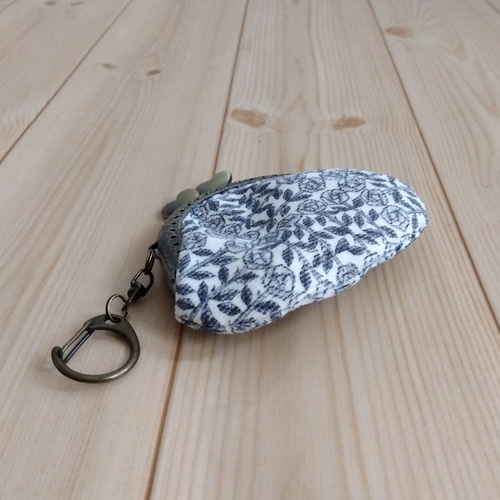 リバティ がま口ミニポーチ コインケース キーホルダー 8.5cmハート