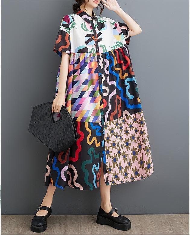 大きいサイズ レディース シャツ　ワンピース　春夏 秋 新品 半袖