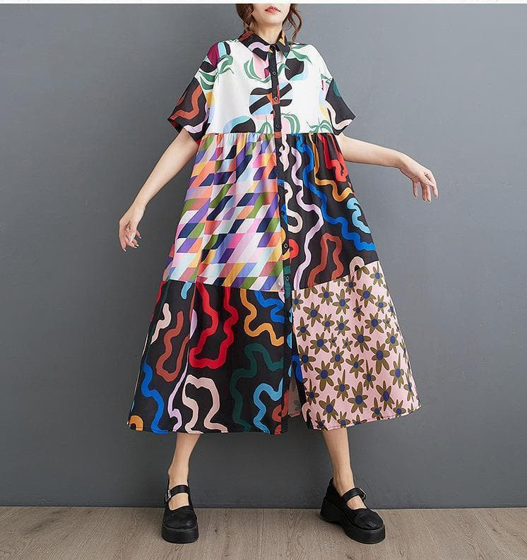 大きいサイズ レディース シャツ　ワンピース　春夏 秋 新品 半袖