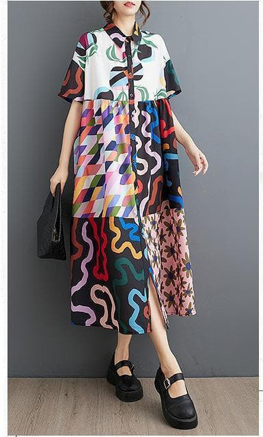 大きいサイズ レディース シャツ　ワンピース　春夏 秋 新品 半袖