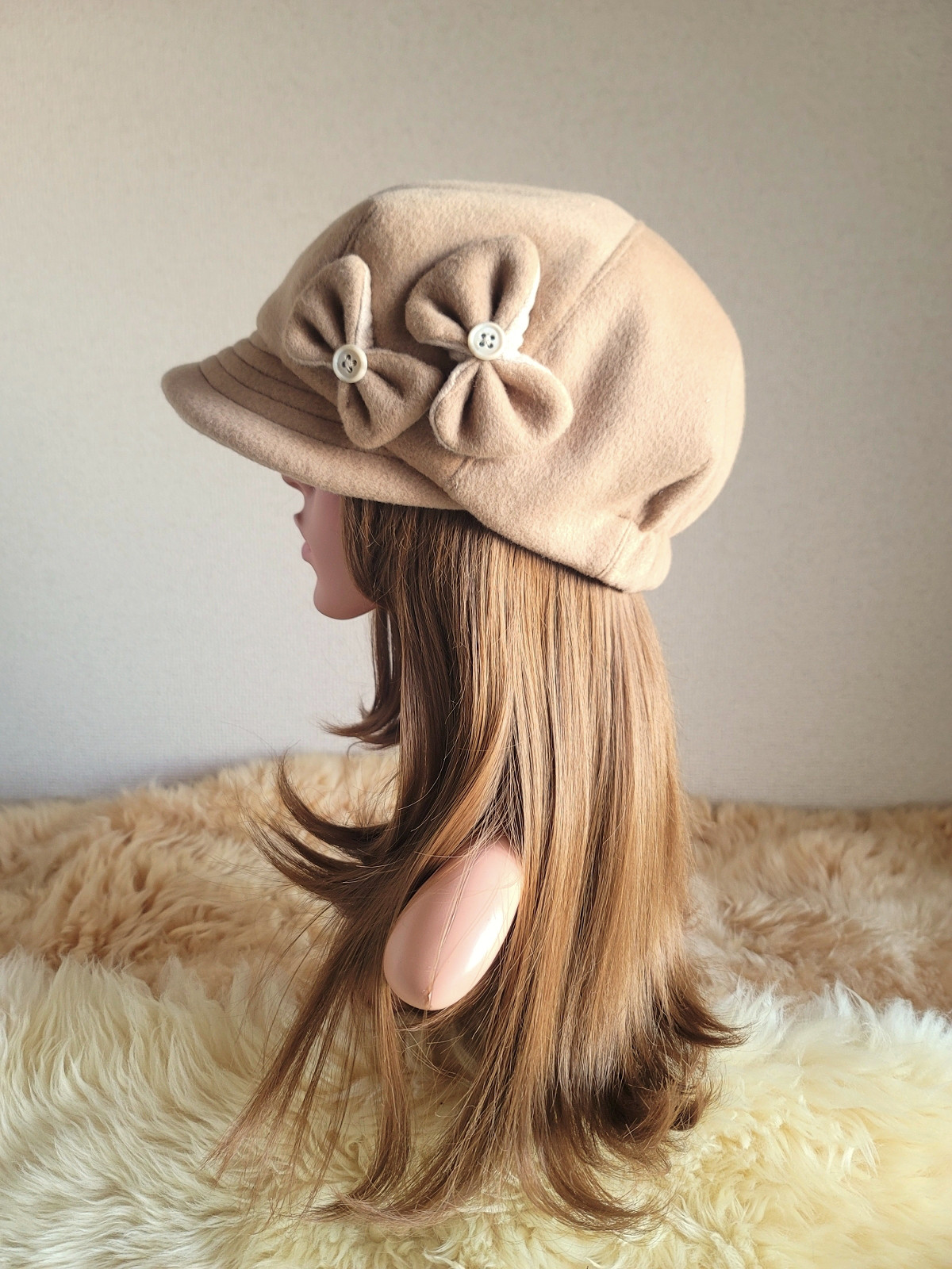 ★three. premium★約60㎝★蝶が舞う★バタフライ リボン キャスケット