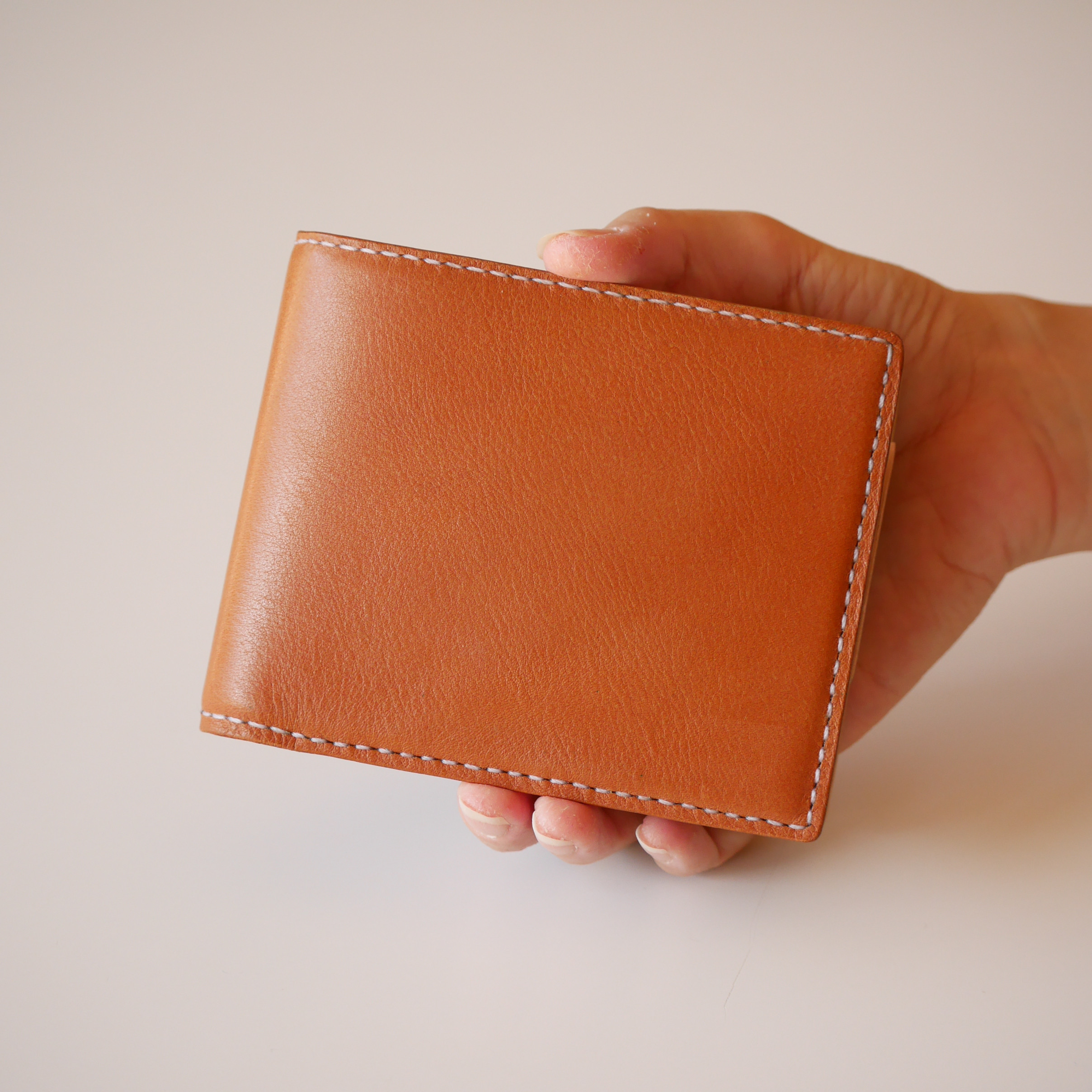 【2026年新作】二つ折り財布　ブラウン×ナチュラル