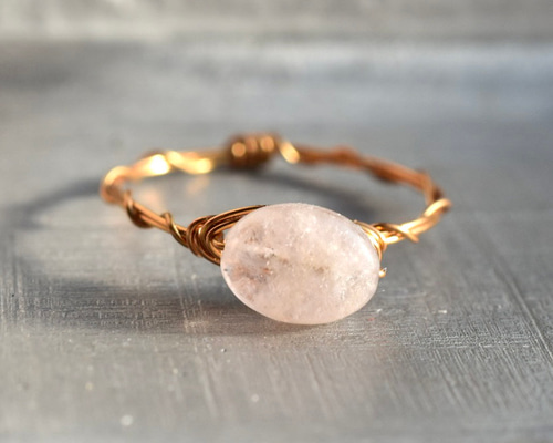 モルガナイト オーバル8mm /リング /ゴールド シルバー ピンク 金属