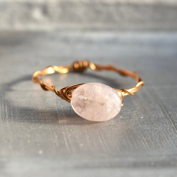 モルガナイト オーバル8mm /リング /ゴールド シルバー ピンク 金属