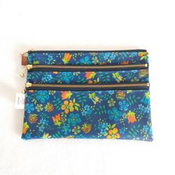 お買い得‼】 リバティ ラミネート セリーヌ3段ファスナーポーチ