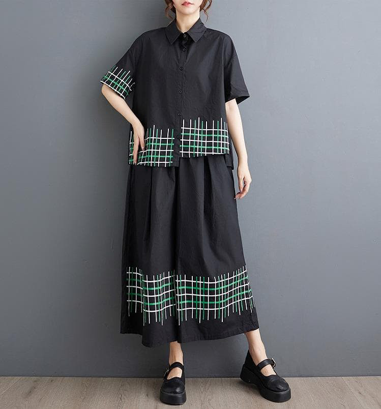 大きいサイズ レディース セットアップパンツ　春夏 秋 新品 半袖　シャツ