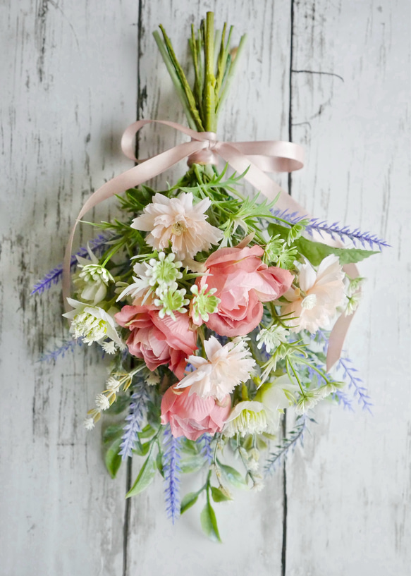 優しい色合いのローズスワッグ｜ピンク×ホワイト｜アーティフィシャル