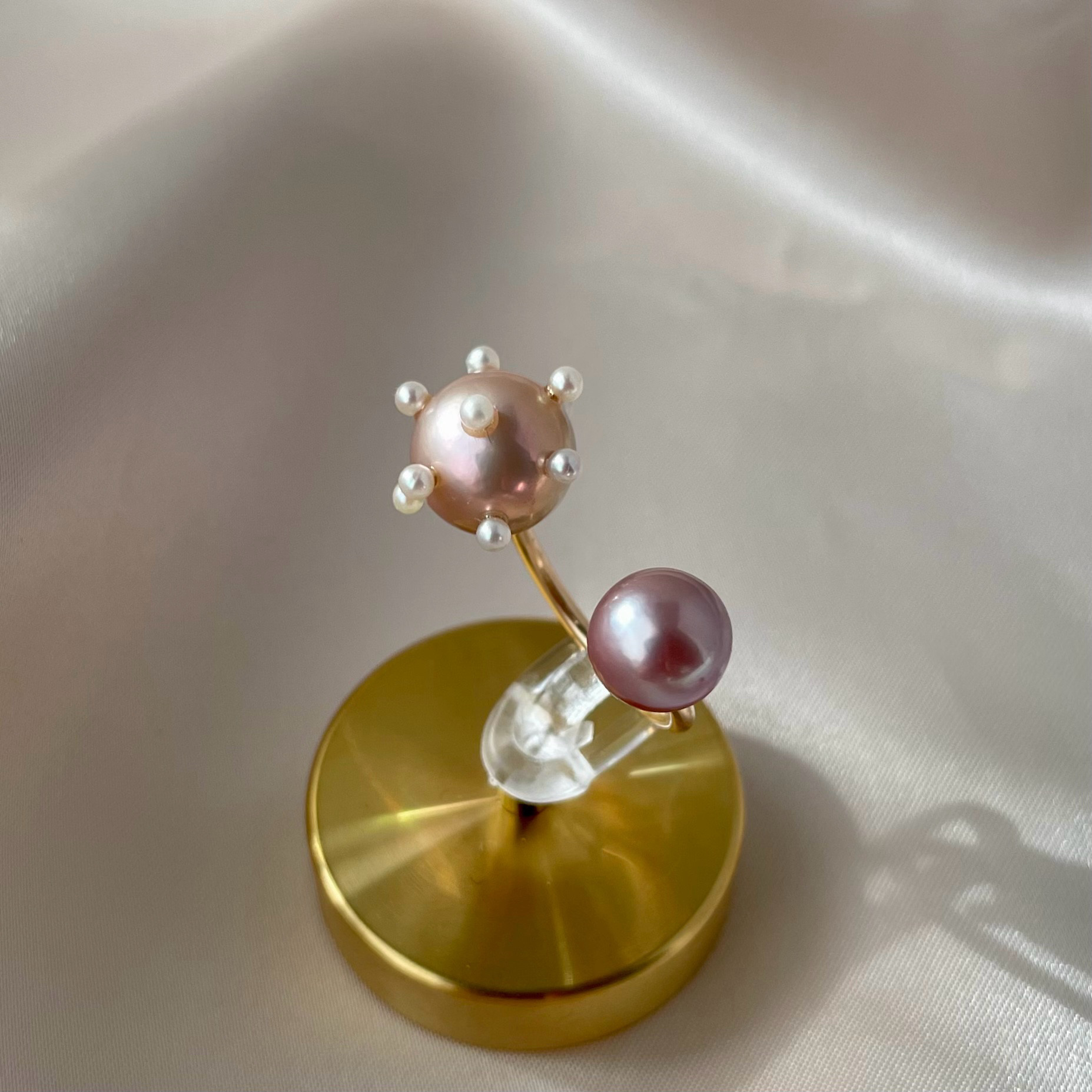 【一点もの】淡水パール ナチュラルカラー /ドットパール /14kgfフォークリング