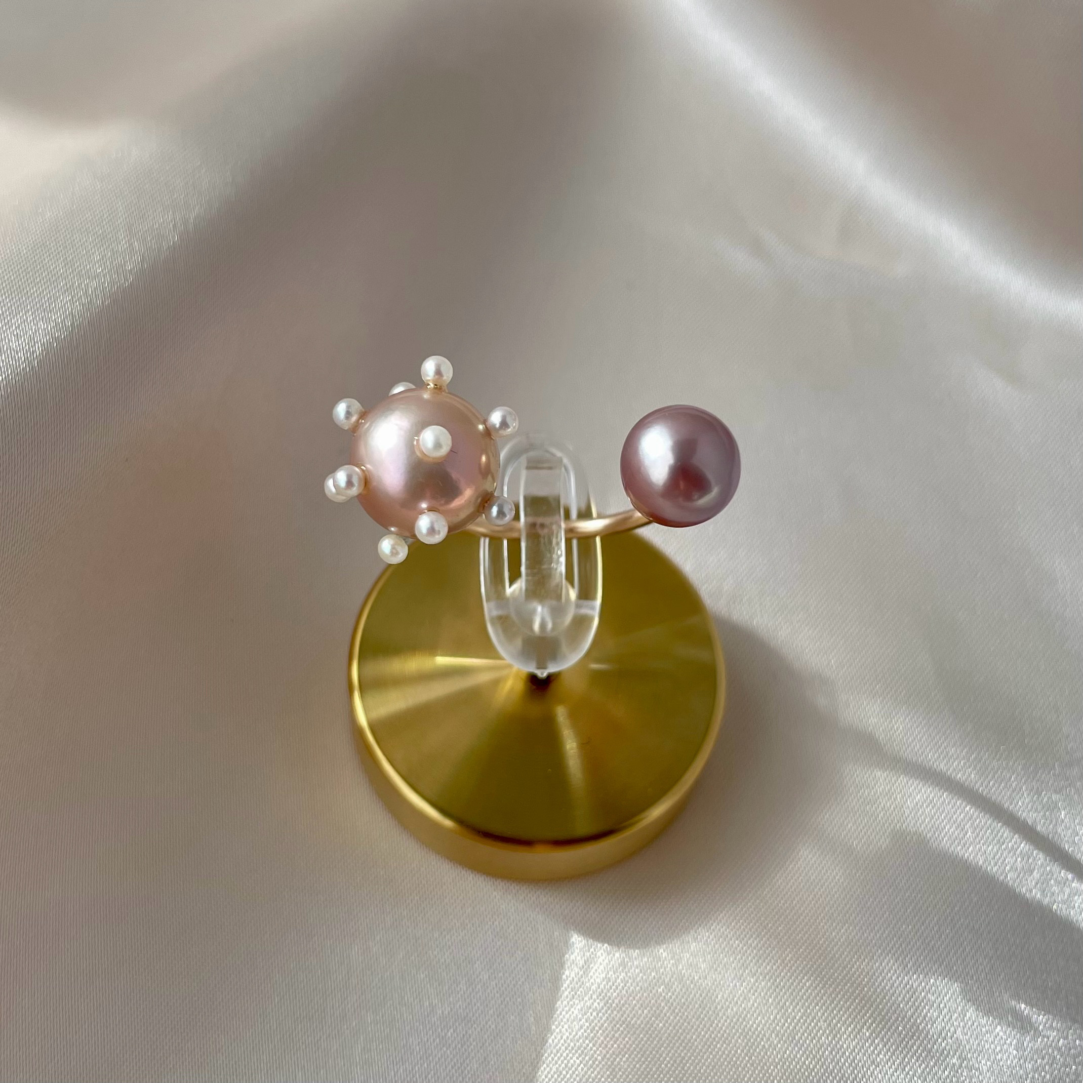 【一点もの】淡水パール ナチュラルカラー /ドットパール /14kgfフォークリング