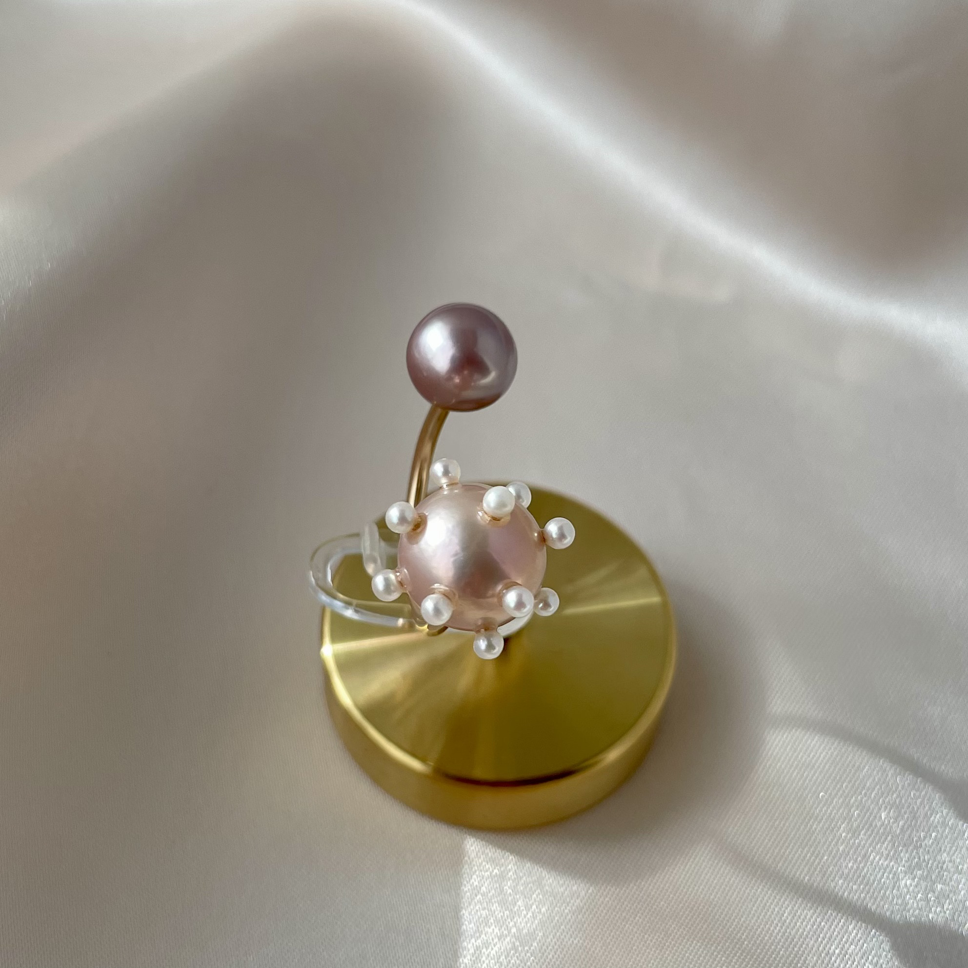 【一点もの】淡水パール ナチュラルカラー /ドットパール /14kgfフォークリング