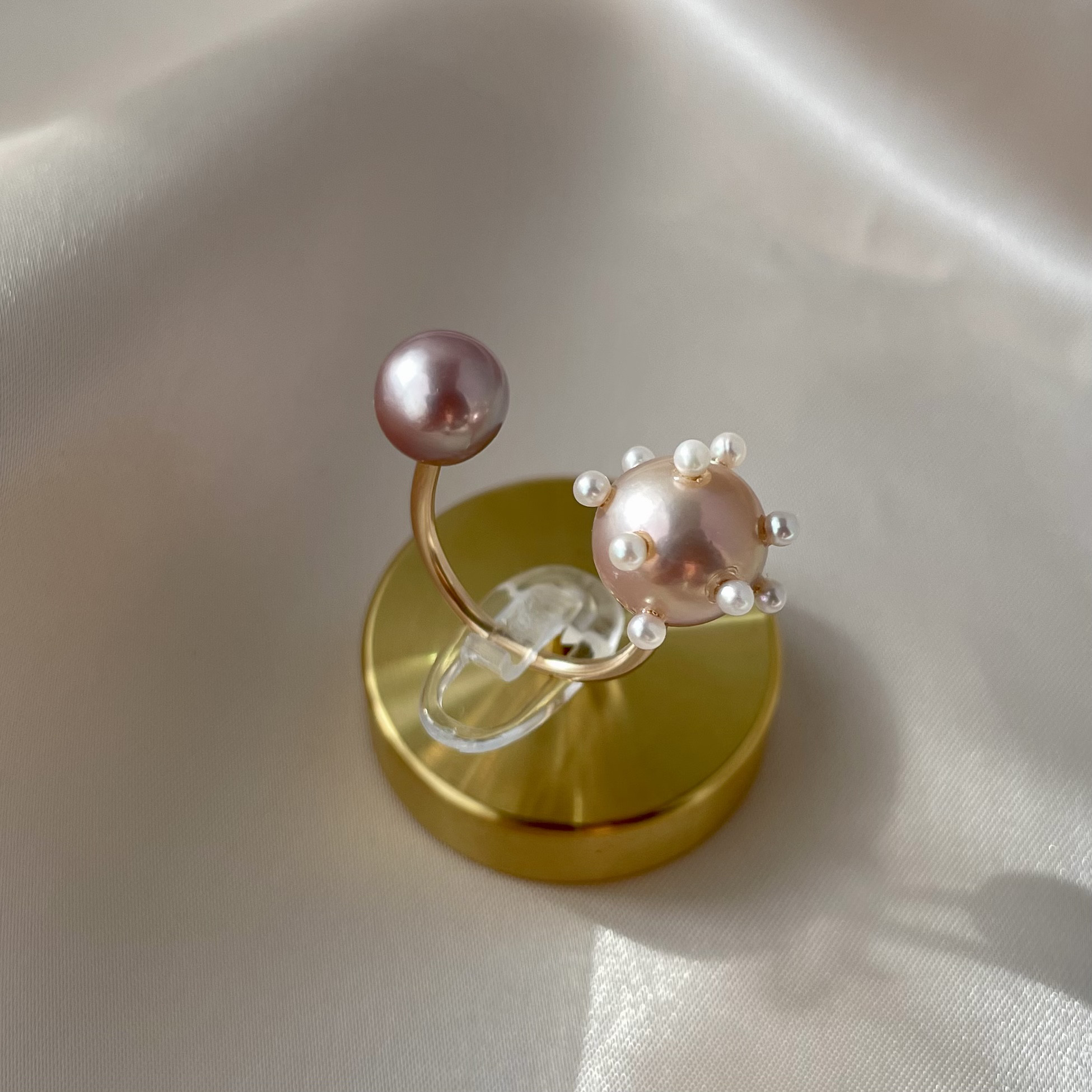 【一点もの】淡水パール ナチュラルカラー /ドットパール /14kgfフォークリング