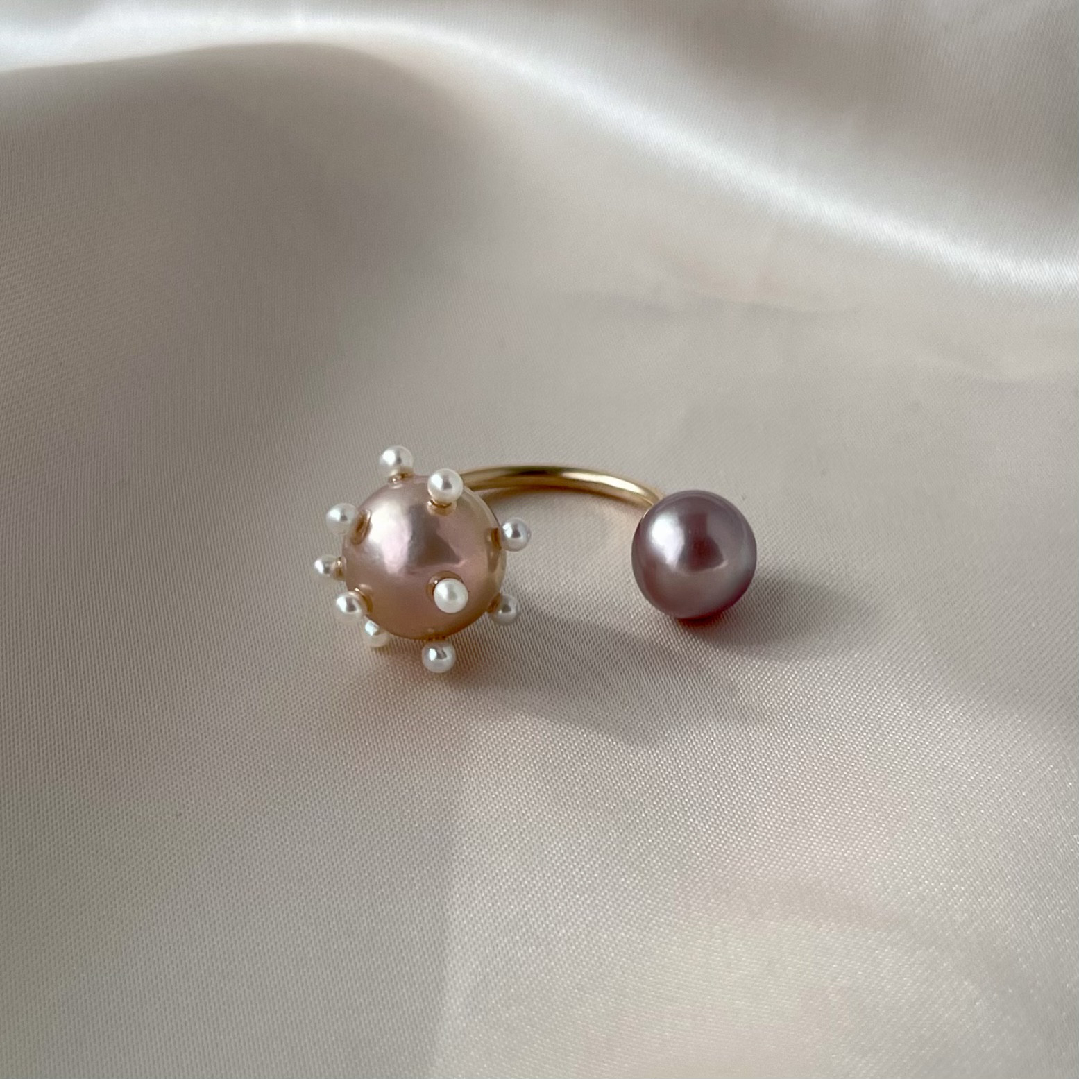 【一点もの】淡水パール ナチュラルカラー /ドットパール /14kgfフォークリング