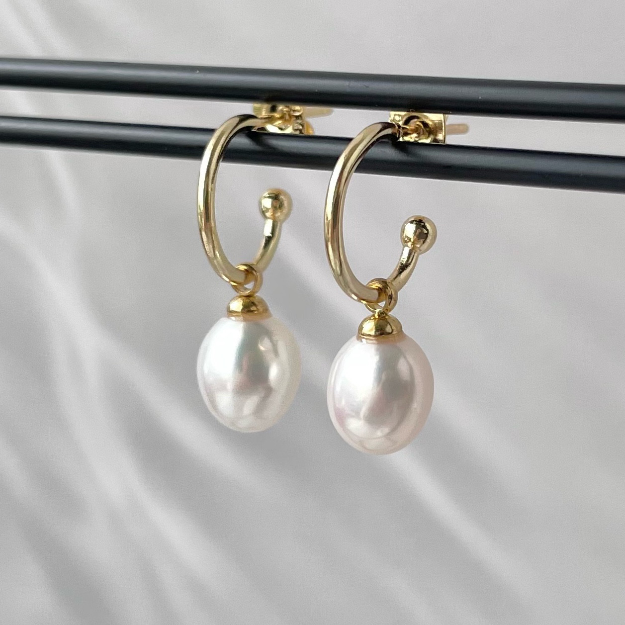 淡水パール  フープピアス / イヤリング