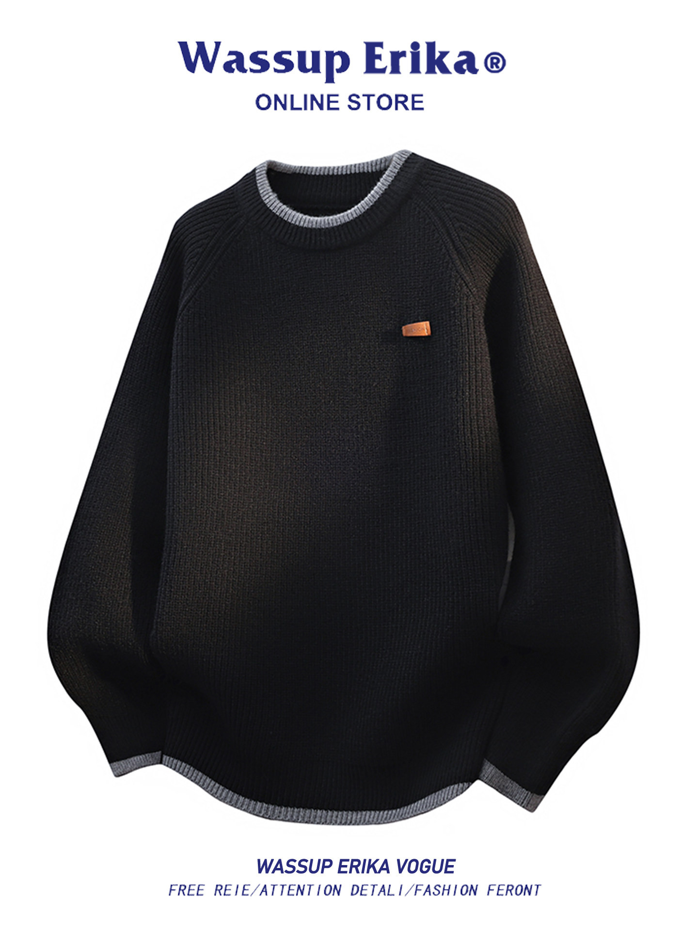 WASSUP ERIKA日系休暇2026冬ファッションブランドだるい風セーター男ゆったりニット糸の服2枚