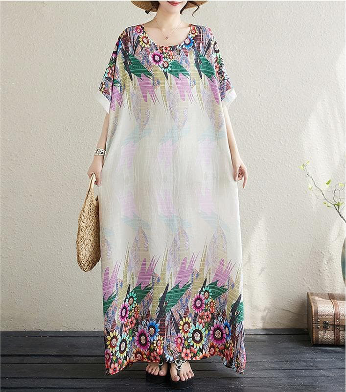 大きいサイズ レディース ロング　ワンピース　春夏 秋 新品 半袖　花柄　ｓ