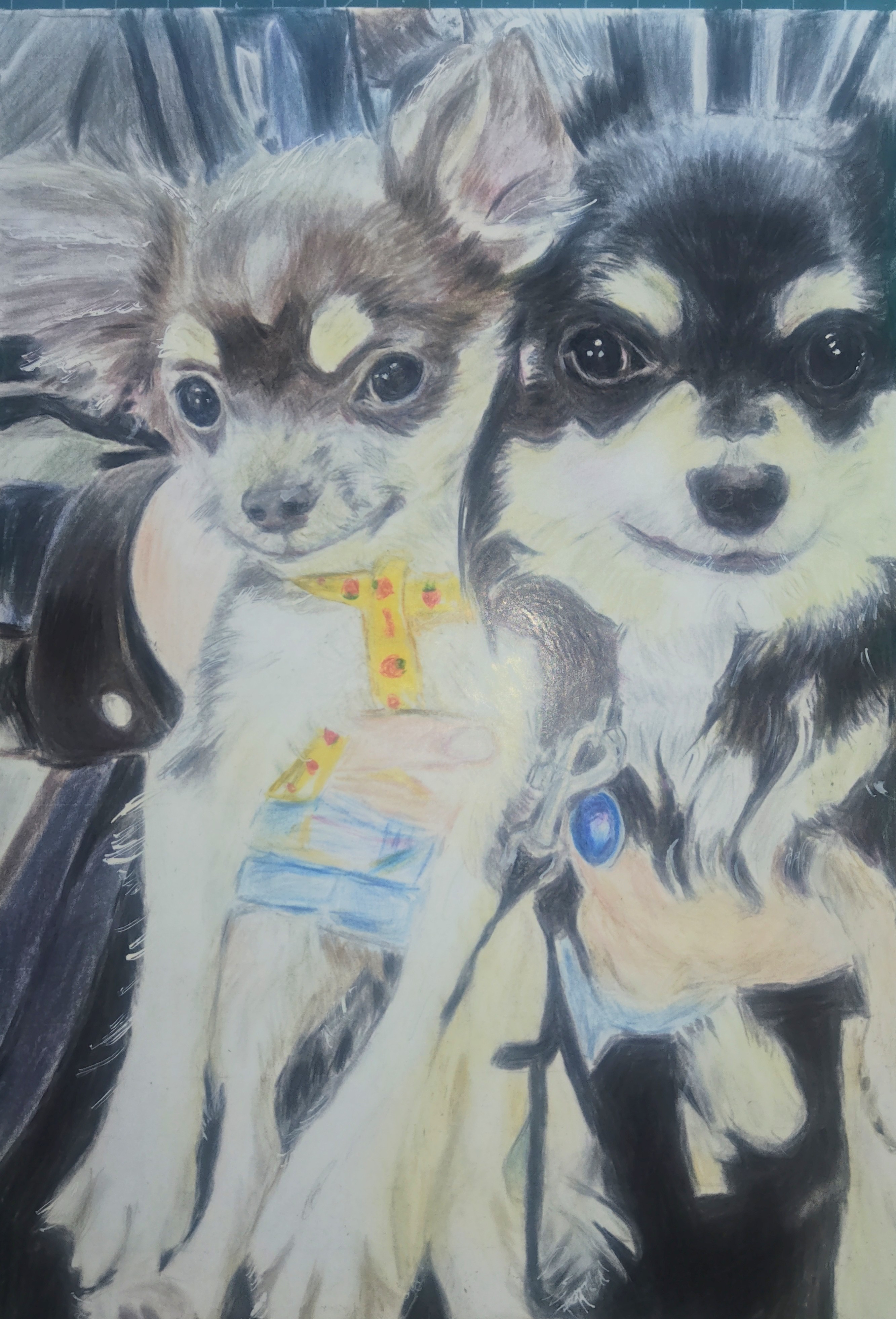 見本品になります↑ 色鉛筆画オーダーB5サイズ 額付き