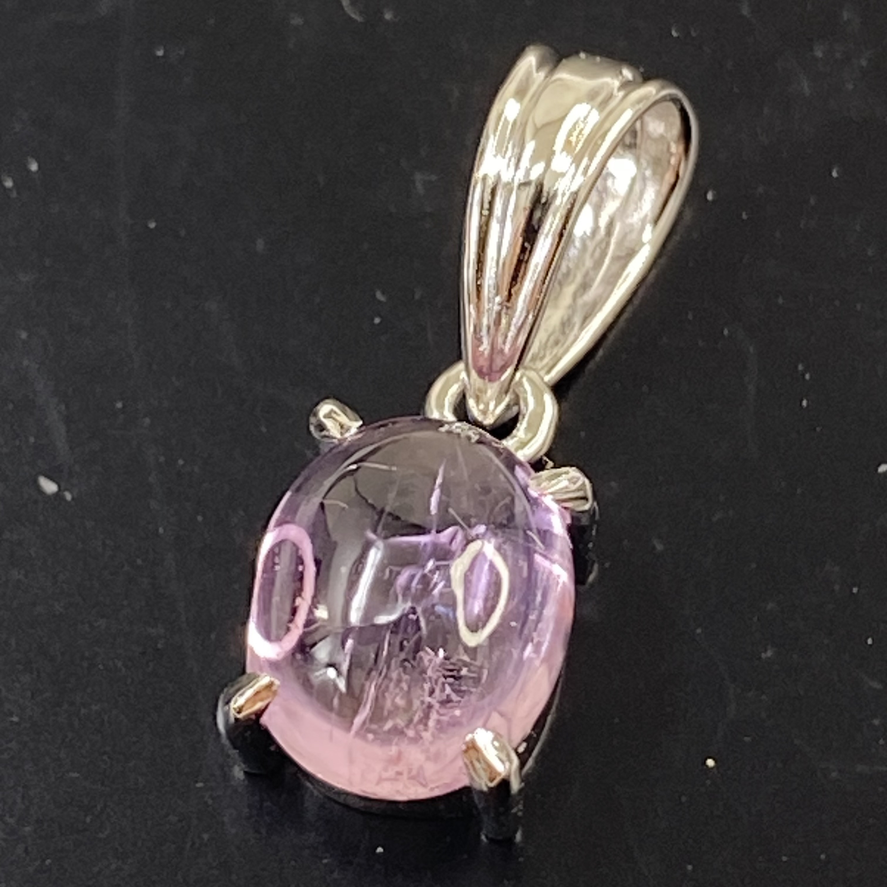 K18WG 天然ピンクトパーズ ペンダントトップ 1.2ct