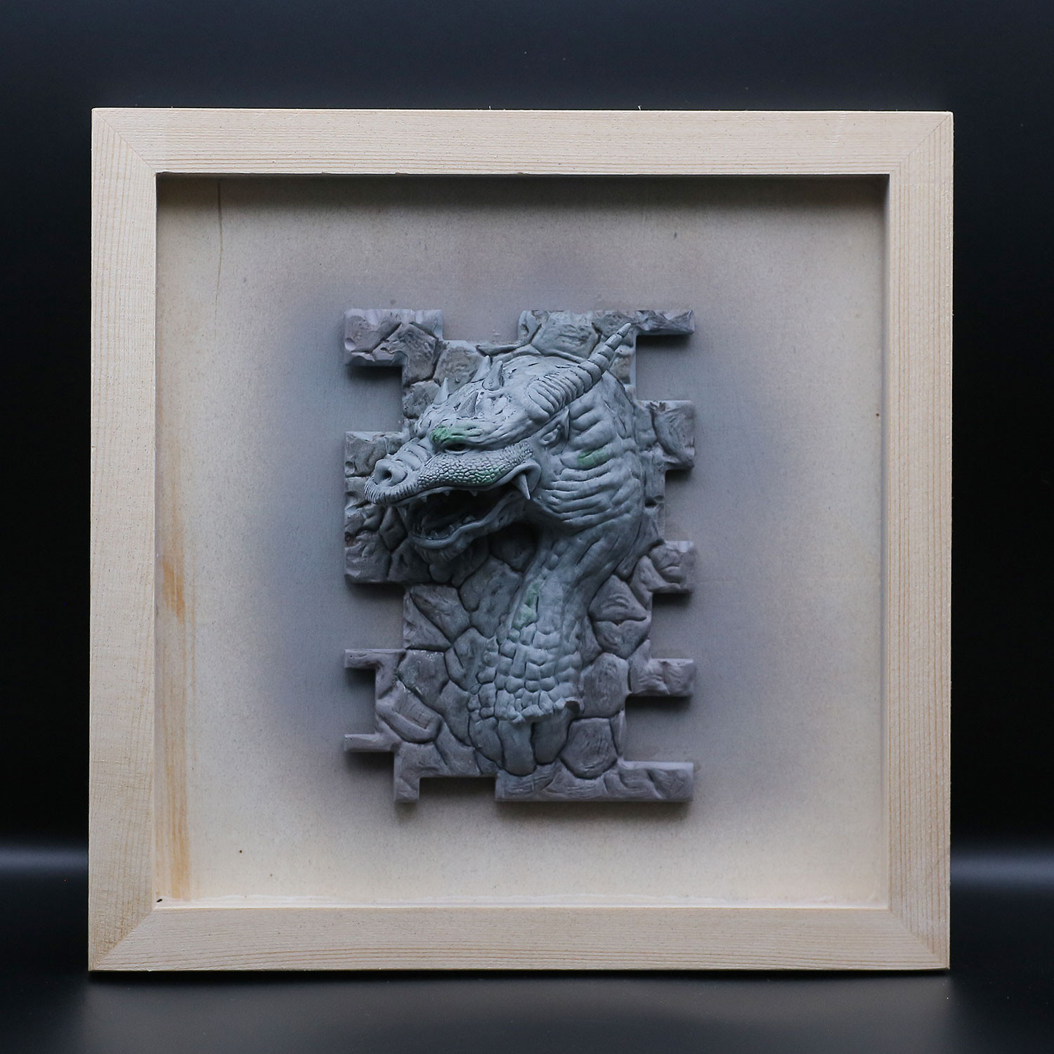 龍神｜フレーム入り立体作品（壁掛け 彫刻）