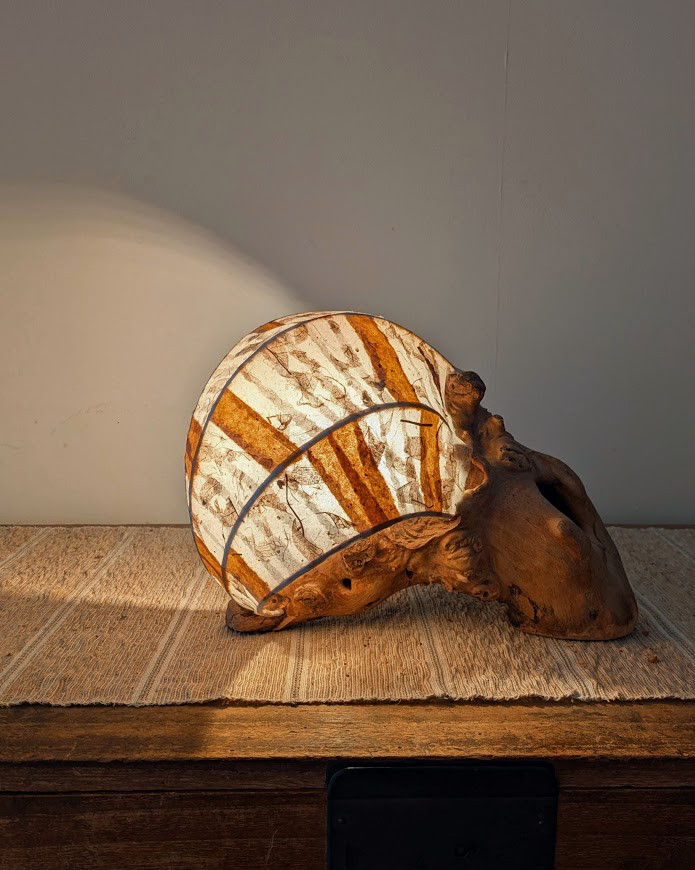 和紙の灯り、一点もの　（卓上又は棚置き）