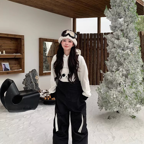 限定セール スノボウェア 上下セット パーカー オーバーオール2点