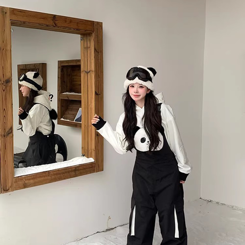 限定セール スノボウェア 上下セット パーカー オーバーオール2点