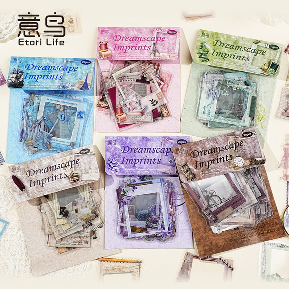 1805コラージュ ステッカー 素材 コレクション 海外 6種セット シール