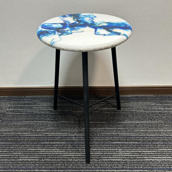 円形 スツール アート ポーリングアート フラワースタンド 花台 植木鉢