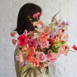 アーティフィシャルフラワー ウェディング ブーケ 造花 カラフル ウェディングフラワー 結婚式 前撮り ウェディングブーケ カラフル