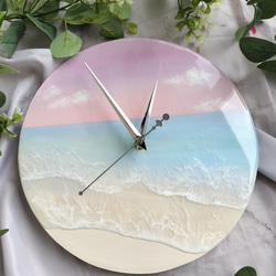 アルコールインクアート フラワー時計 25cm 掛け時計・置き時計 365