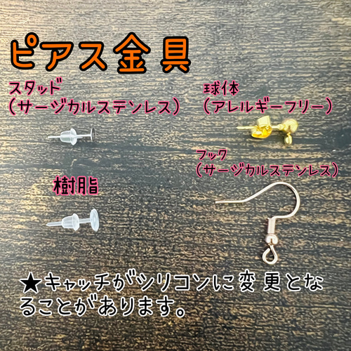 受注制作】本物のお花 ꕤ 猫 ピアス イヤリング ピアス（スタッド・一