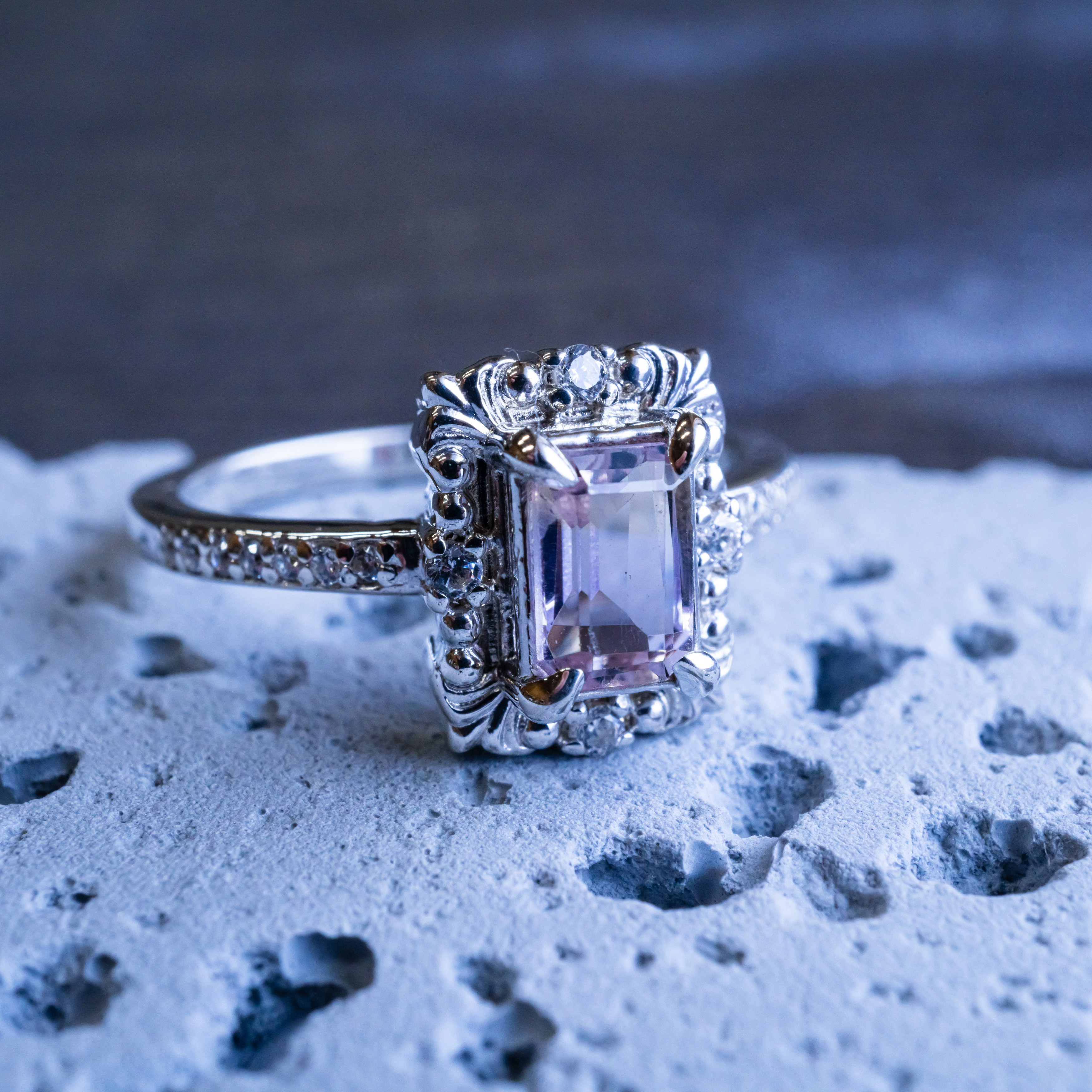 【匿名配送】アメトリン　ジルコニア　SV925リング　選べるカラー　刻印可能　送料無料【受注生産】S-077