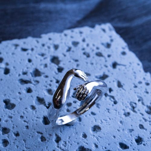 匿名配送】モチーフ オープンリング SV925リング 選べるカラー 刻印