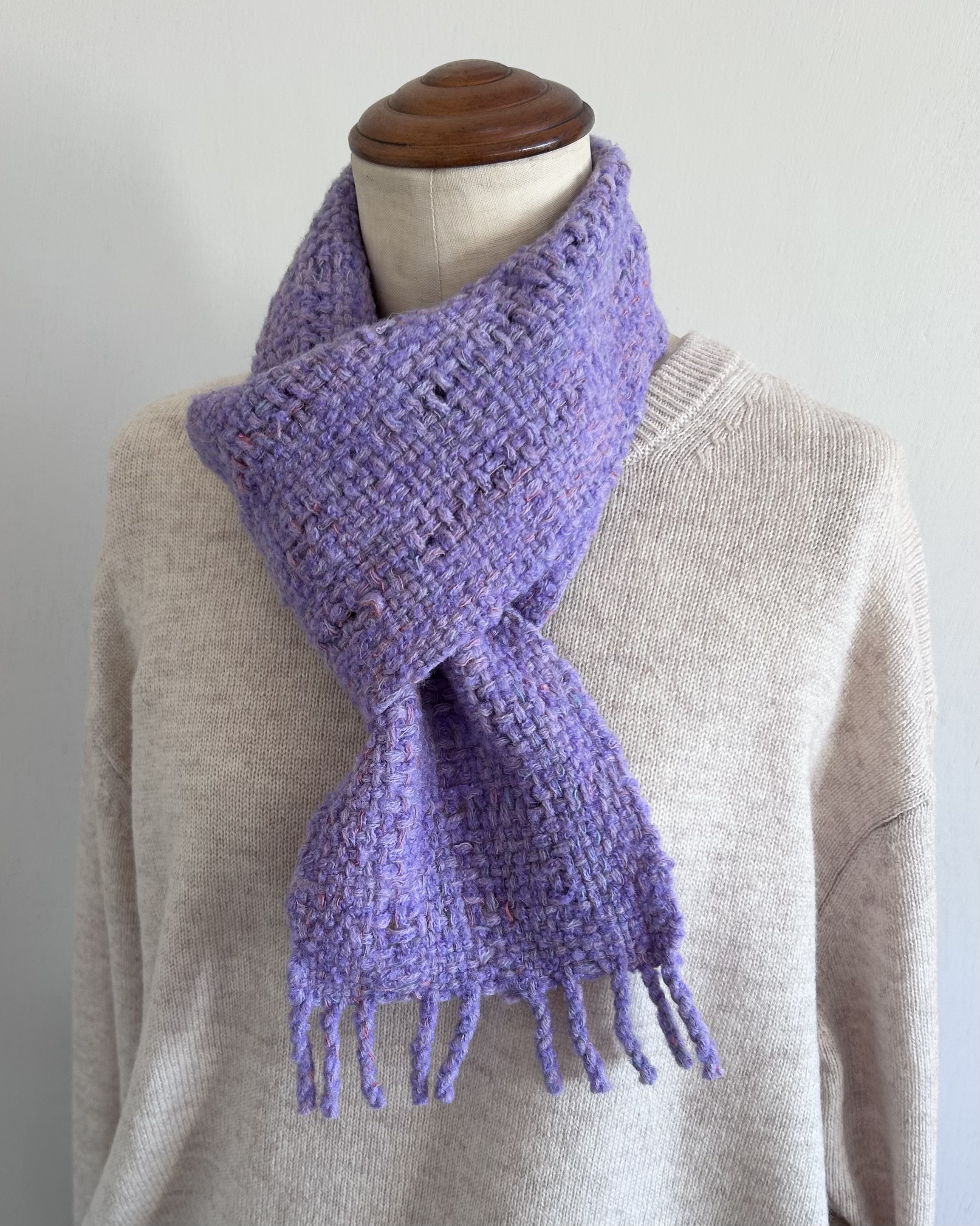 手織り・穴あきマフラー erimakiヒトエ　No.1196