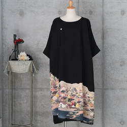 着物リメイク 紬のワンピース L〜 フリーサイズ ワンピース COCORO