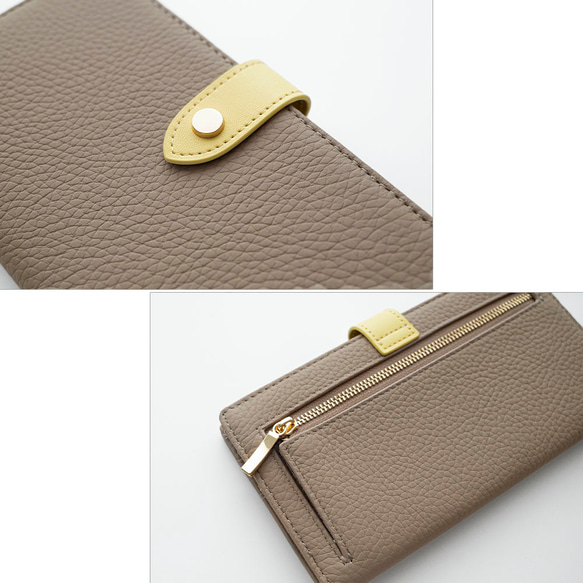 ベルト付き バイカラー ロングウォレット 【 本革 ニュアンス 名入れ 】 長財布 財布 薄型 HR73U 13枚目の画像