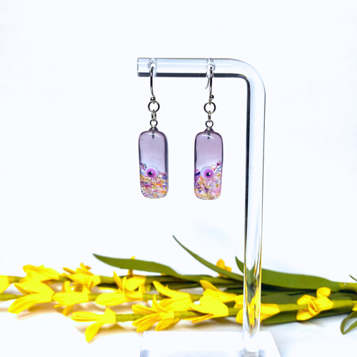 薄紫の大人な瞳ピアス ピアス（フック・チェーン） nyamu工房 通販