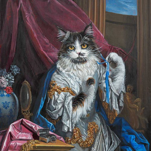 手描き画 猫貴族「貴族の猫の肖像」F4号 絵画 MFARTSTUDIO 通販