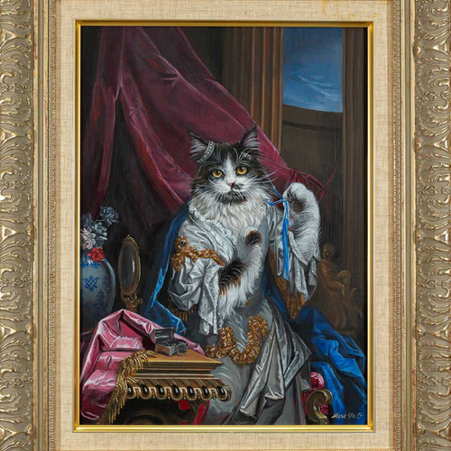手描き画 猫貴族「貴族の猫の肖像」F4号 絵画 MFARTSTUDIO 通販