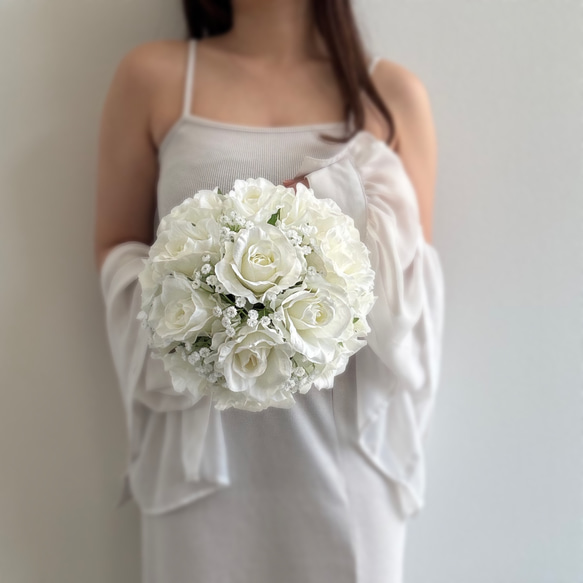 コロンと丸い♡ バラのブーケ ⌇﻿ アーティフィシャルフラワー