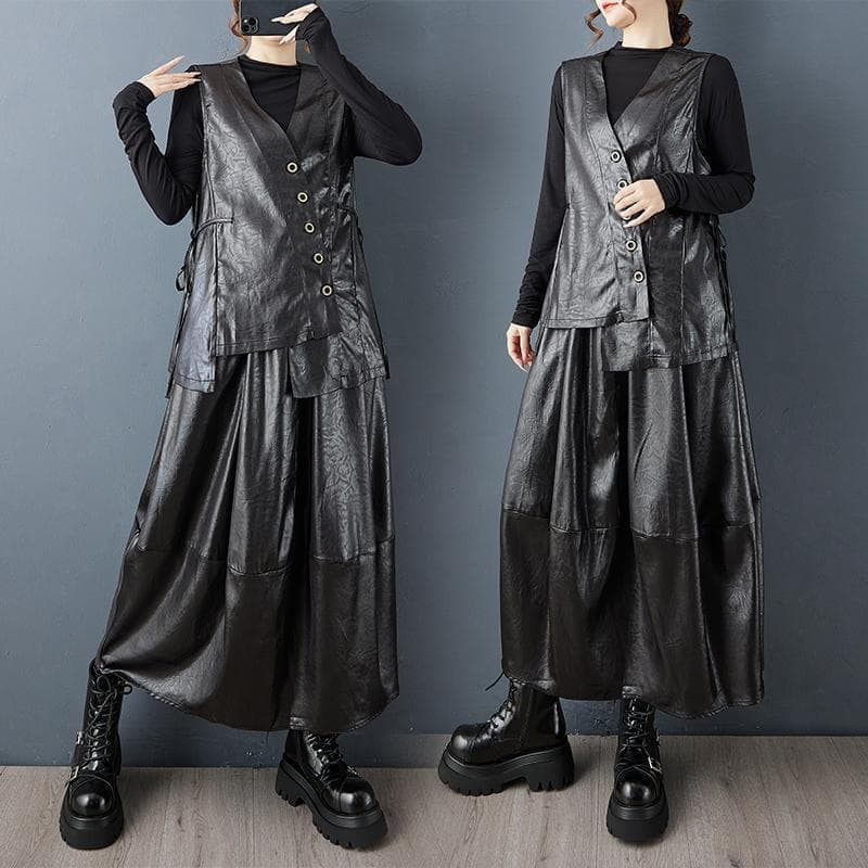 新品 大きいサイズ 秋冬 レディース スカート　ゆったり ベストセットアップg