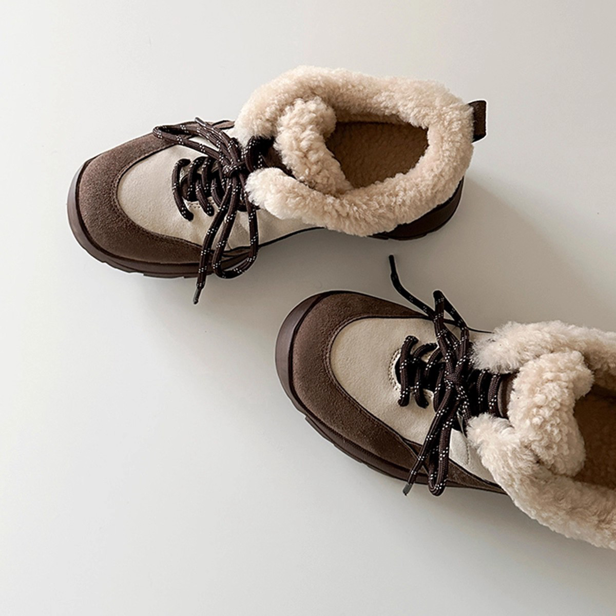 厚底 裏起毛 トレーナー ソフトレザー22.5-25cm#1295