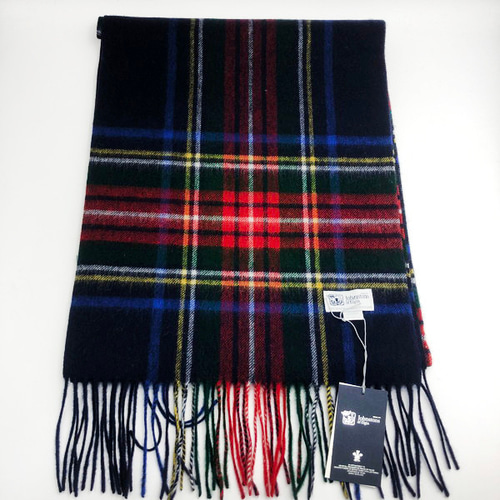中*子様 ジョンストンズ スカーフ　ブラックスチュワートタータンチェック 大判 ジョンストンズ 中判 マフラー スカーフ ブラックスチュワート