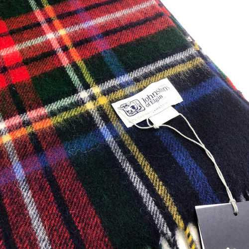 ジョンストンズ 中判 マフラー スカーフ ブラックスチュワート