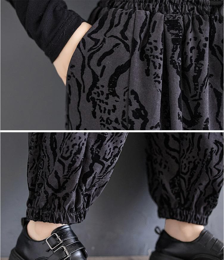 大きいサイズ セットアップ　レディース 秋冬 長袖　パンツ　アニマル柄⭐