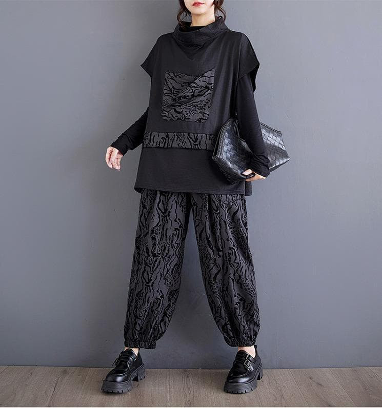 大きいサイズ セットアップ　レディース 秋冬 長袖　パンツ　アニマル柄⭐