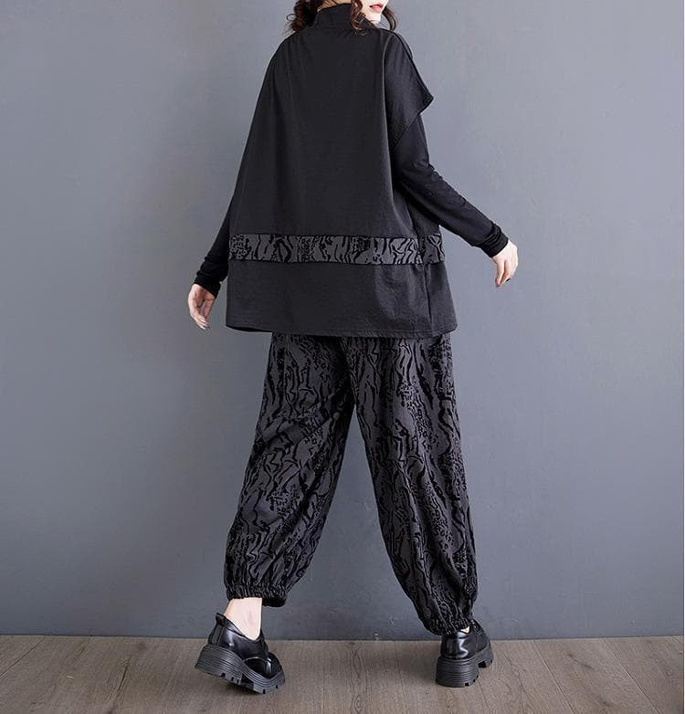 大きいサイズ セットアップ　レディース 秋冬 長袖　パンツ　アニマル柄⭐