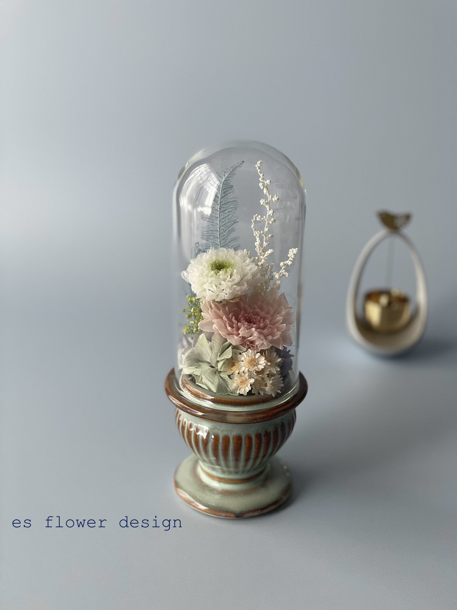 【仏花 お供 お悔やみ】優しい色みのフューネラルフラワー/プリザーブドフラワー/ドライフラワー